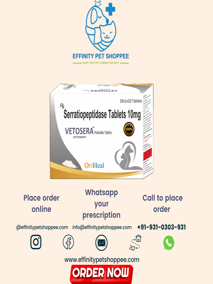 VETOSERA TABLETS 10MG SERRATIOPEPTIDASE 10MG WITH CHICKEN