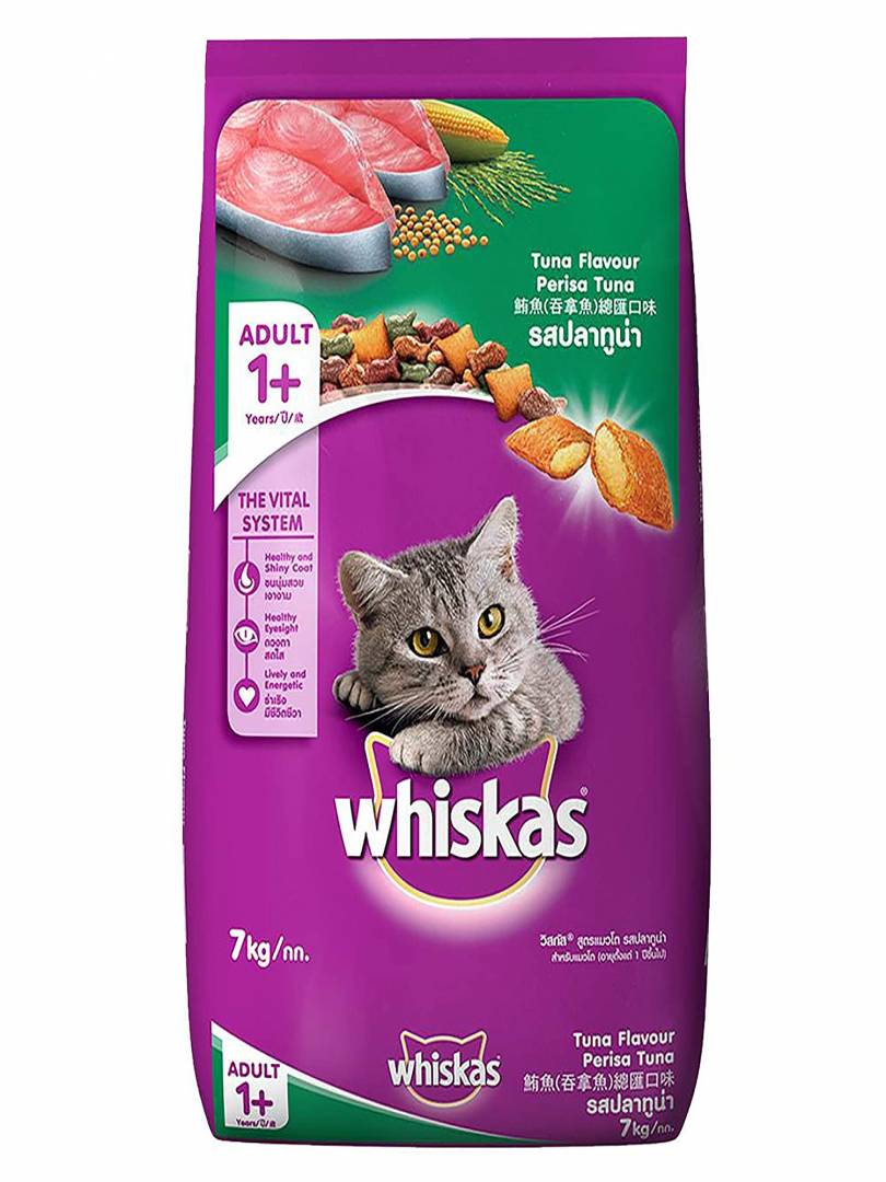 Whiskas Adult (+1 year) Dry Cat Food, Tuna Flavor, 7kg Pack Catalogue Image 1