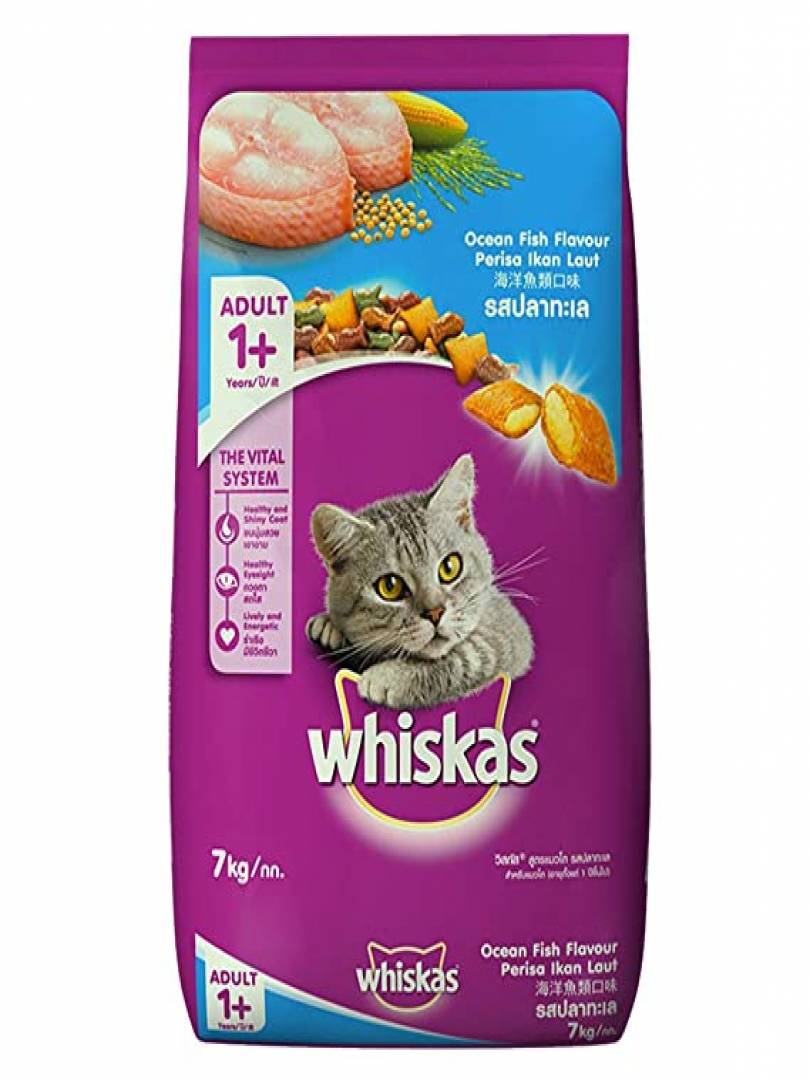 Whiskas Adult (+1 year) Dry Cat Food, Ocean Fish Flavor, 7kg Pack Catalogue Image 1